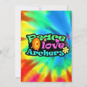 Invitation Paix, amour, tir à l'arc (Dos)