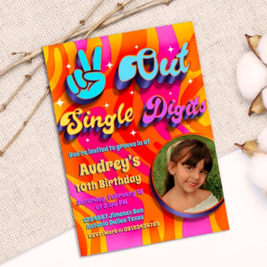 Invitation Paix avec chiffres Im 10 avec photo