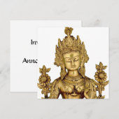 Invitation Paix bouddhiste d'art du Thibet de yoga de déesse (Devant / Derrière)