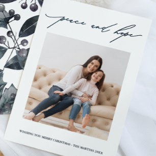 Invitation Paix et Espoir Bleu Botanique Rustique vacances