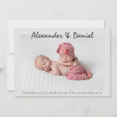 Invitation Paix et joie | Twin Boys Annouement naissance (Devant)