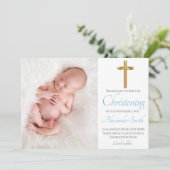 Invitation Paix et joyeux baptême (Debout devant)