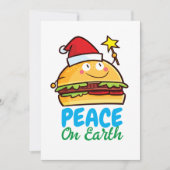 Invitation Paix hamburger personnalisable sur terre (Devant)
