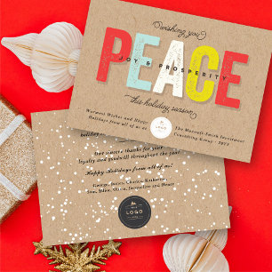 Invitation Paix, Joie Et Prospérité Audacieuse Typographie Af