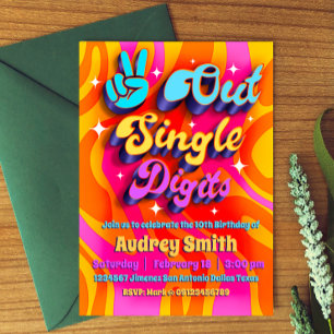 Invitation Paix Out Chiffres Simples J'ai 10 ans