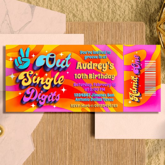 Invitation Paix Simple Chiffre J'ai 10 Ans Billet