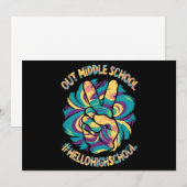 Invitation Paix sortie milieu Bonjour Lycée Tie Dye  (Devant / Derrière)