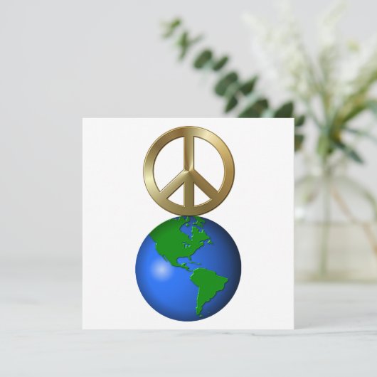 Invitation Paix sur Terre Fun Rebus Style Puzzle de style (Debout devant)
