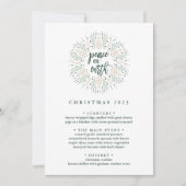Invitation Paix sur Terre | Menu du dîner de Noël personnalis (Devant)