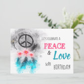 Invitation *~ Paix Tribale & Amour Hippie Anniversaire Rustiq (Debout devant)