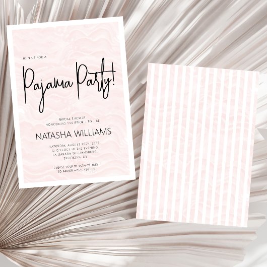 Invitation Pajama Bachelorette Pastel Pink Chic