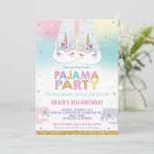 Invitation Pajama de la fête d'anniversaire de l'Unicorn Rain (Debout devant)
