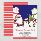 Invitation Pajama de Noël Cool de bois d'oeuvre Père Noël Bea (Devant / Derrière)