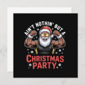 Invitation Pajama de Noël du Père Noël africain-américain (Devant / Derrière)