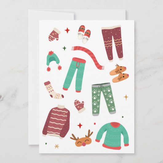 Invitation Pajama Fête de Noël (Dos)