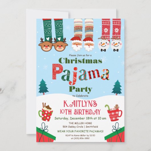 Invitation Pajama fêtes de Noël (Devant)