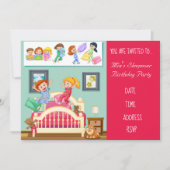 Invitation Pajama mignon Stwood couchette fête d'anniversaire (Devant)