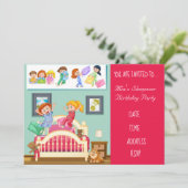 Invitation Pajama mignon Stwood couchette fête d'anniversaire (Debout devant)