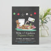 Invitation Pajama Party au lait et aux biscuits (Debout devant)