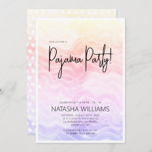 Invitation Pajama Party Coloré Pastel Chic