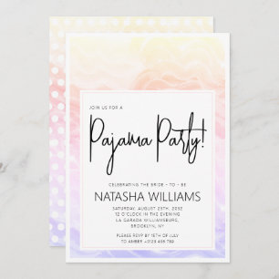 Invitation Pajama Party Colorful Pastel Élégant