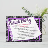 Invitation Pajama Party en noir et violet (Debout devant)