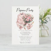 Invitation Pajama Party Roses Fête des mariées Champagne (Debout devant)