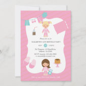 Invitation Pajama rose et or Pancake Fête d'anniversaire (Devant)