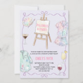Invitation Pajamas and Paint Girls Night Birthday Party (Devant)