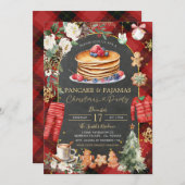Invitation Pajamas de crêpes de Noël Plaid Noël (Devant / Derrière)