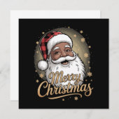 Invitation Pajamas de Noël afro-américain Père Noël (Devant / Derrière)