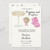 Invitation Pajamas et Procuco Bachelorette (Devant / Derrière)