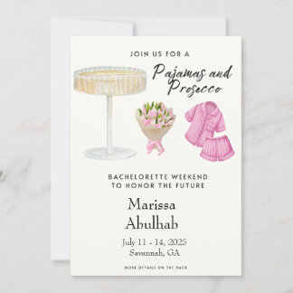 Invitation Pajamas et Procuco Bachelorette