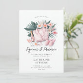 Invitation Pajamas Prosecco Bachelorette Tropical 3 Itinérair (Debout devant)