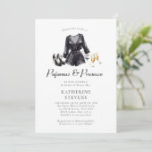 Invitation Pajamas Prosecco PJ Black Lingerie Fête des mariée (Debout devant)