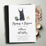 Invitation Pajamas Prosecco PJ Party Black Chic 30e anniversa<br><div class="desc">Célébrez son 30e anniversaire avec une fête de pyjama chic,  sobre et classe et notre élégante invitation avec des illustrations d'aquarelle d'une robe de nuit noire,  des stilettos noirs au lieu de chaussons,  et deux flûtes de champagne,  intitulée "Pajamas & Prosecco".</div>