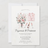 Invitation Pajamas Prosecco Wild Flora Bachelorette Itinérair (Devant)