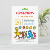 Invitation Pal de rue Sésame | Ballons 1er anniversaire (Debout devant)