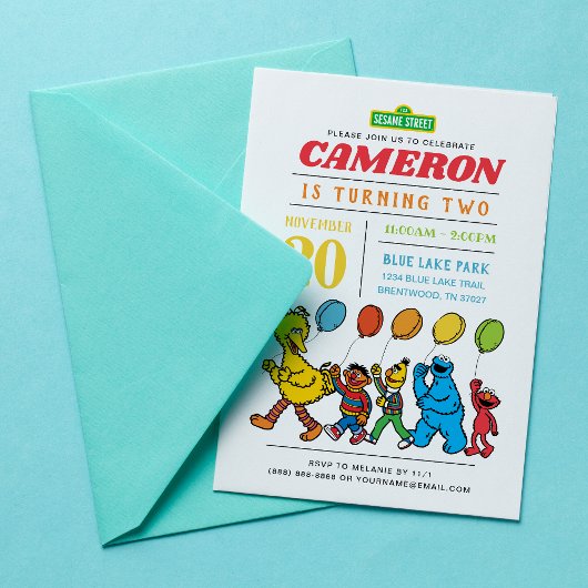 Invitation Pal de rue Sésame | Ballons d'anniversaire 2