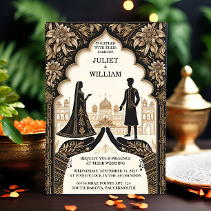 Invitation Palace Hindi Henna Mehndi Mariage de style indien