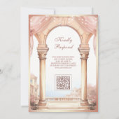 Invitation Palais de rêve Code QR Arch rose Mariage Musulman (Dos)