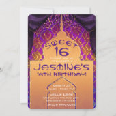 Invitation Palais d'Or Nuit Arabe Douce 16e Anniversaire (Devant)