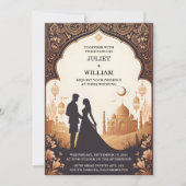 Invitation Palais Hindi Henna Mehndi Mariage de style indien (Devant)