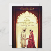 Invitation Palais Royal Indien Mariage Enregistrer La Date Co (Devant)
