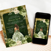 Invitation Palais Royal Sage Green Quinceañera
