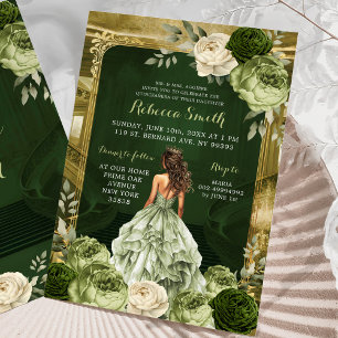Invitation Palais Royal Sage Green Quinceañera