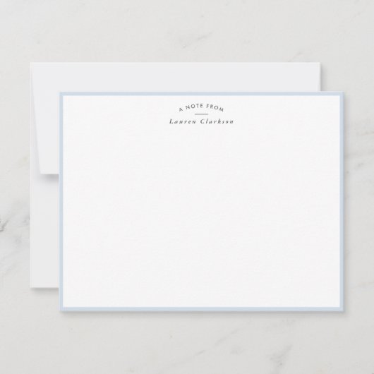 Invitation Pale Baby Blue Border Personalized Note Card (Devant)
