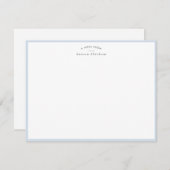 Invitation Pale Baby Blue Border Personalized Note Card (Devant / Derrière)