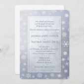 Invitation Pale Blue Snowflakes Élégant Mariage de Noël (Devant / Derrière)