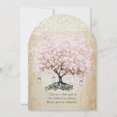 Invitation Pale Dogwood Heart Leaf Tree Mariage Or Invite (Dos)